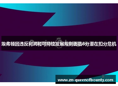 埃弗顿因违反利润和可持续发展规则面临6分潜在扣分危机 埃弗顿因违反利润和可持续发展规则面临6分潜在扣分危机